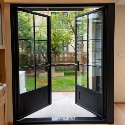Buon prezzo Porta in alluminio impermeabile in stile francese per ville, cortili scolastici e case autocostruite, uso di sicurezza con garanzia di 5 anni in linea