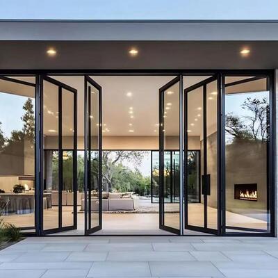 Bon prix YATTON Conception Personnalisée Aluminium Extérieur Porte Pivotante de Sécurité d'Entrée Façade Matériaux de Fabrication de Fenêtres en Aluminium Appartement 5 Ans en ligne