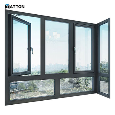 Bon prix Fenêtre à battant de sécurité moderne en alliage d'aluminium haute résistance, double vitrage trempé insonorisé pour chambre à coucher, directement de l'usine en ligne