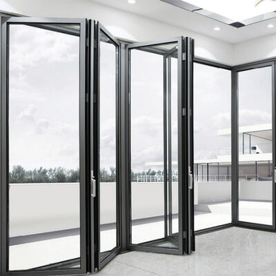 Buon prezzo Nuova porta ripiegabile in alluminio in alluminio per interni moderna, a doppio strato, isolante, vetro temperato, impermeabile, a prova di vento, 5 anni. in linea