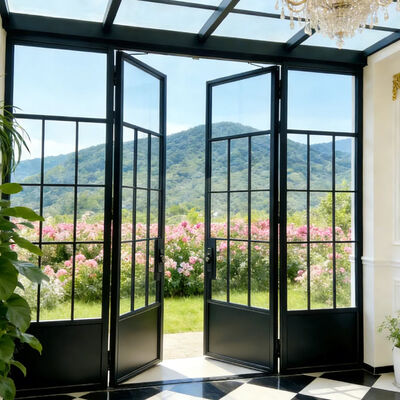 Buon prezzo Design Moderno Prodotto Più Venduto Durevole Lega di Alluminio Porta Porta Francese Alluminio Porte e Finestre per Ville in linea