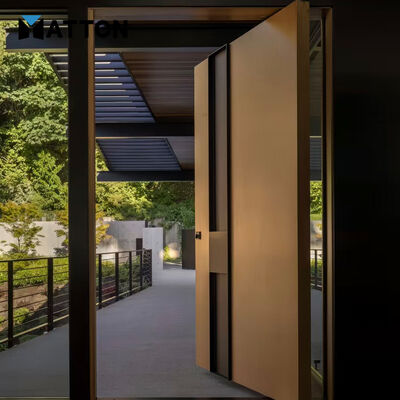 Bon prix Porte d'entrée extérieure pivotante moderne en aluminium de haute sécurité pour villa, modèle sur mesure en ligne